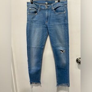 rag & bone Light Blue Distressed Capris